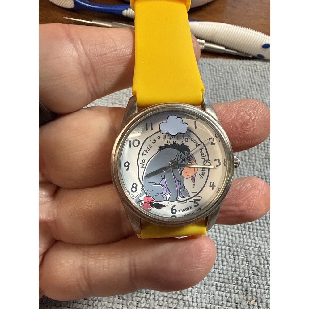 Vintage 90s Disney Timex Winnie The Pooh Eeyore Watch Good Hair Day New Battery